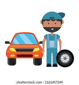 cartoon mechanic icon