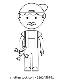 cartoon mechanic icon