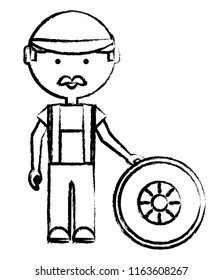 cartoon mechanic icon