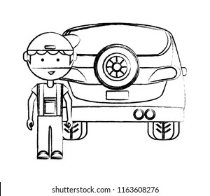 cartoon mechanic icon