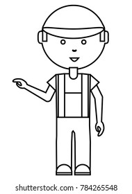 cartoon mechanic man icon
