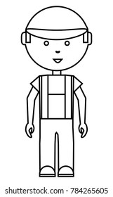 cartoon mechanic man icon