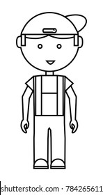cartoon mechanic man icon