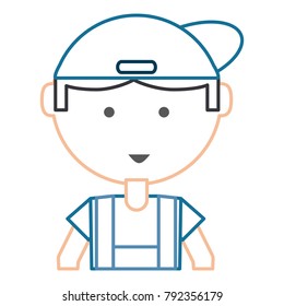 cartoon mechanic man icon