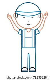 cartoon mechanic man icon