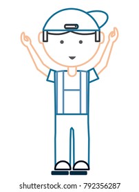 cartoon mechanic man icon