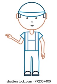 cartoon mechanic man icon