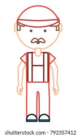 cartoon mechanic man icon