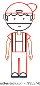 cartoon mechanic man icon