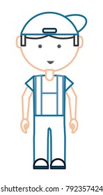 cartoon mechanic man icon