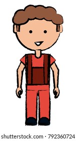 cartoon mechanic man icon
