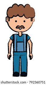 cartoon mechanic man icon