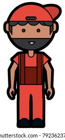 cartoon mechanic man icon