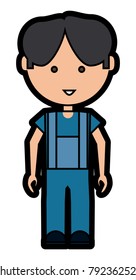 cartoon mechanic man icon