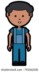 cartoon mechanic man icon