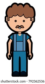 cartoon mechanic man icon