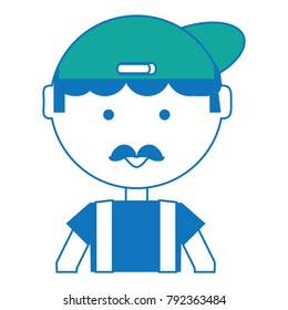 cartoon mechanic man icon