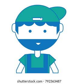 cartoon mechanic man icon