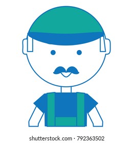 cartoon mechanic man icon