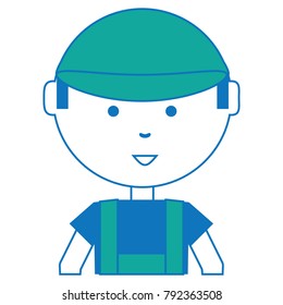 cartoon mechanic man icon