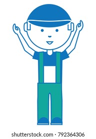 cartoon mechanic man icon
