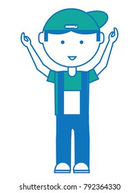 cartoon mechanic man icon