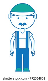 cartoon mechanic man icon