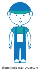 cartoon mechanic man icon