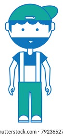 cartoon mechanic man icon