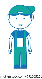 cartoon mechanic man icon