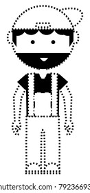 cartoon mechanic man icon
