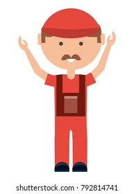 cartoon mechanic man icon