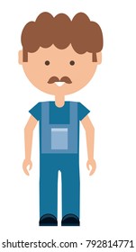cartoon mechanic man icon