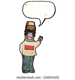 cartoon mechanic with speech bubble