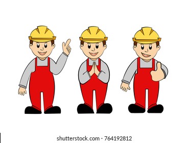 Cartoon mechanic vector illustration. Many personalities