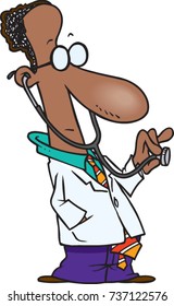 cartoon medical doctor holding a stethoscope