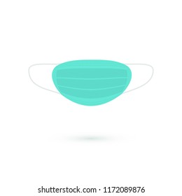 cartoon medical mask. Health protection concept. Vector illustration isolated on white background