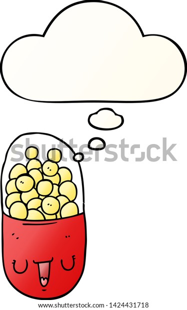 Cartoon Medical Pill Thought Bubble Smooth Stock Vector Royalty Free