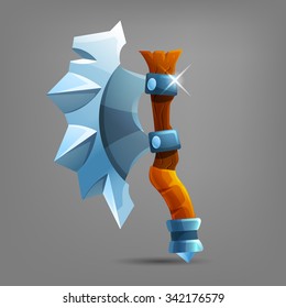 Cartoon medieval axe. Vector illustration.