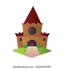 Cartoon medieval castle. Vector illustration