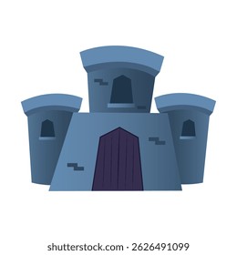 Cartoon medieval castle. Vector illustration