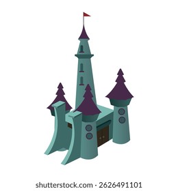 Cartoon medieval castle. Vector illustration