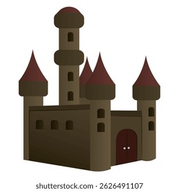 Cartoon medieval castle. Vector illustration