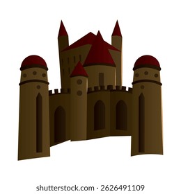 Cartoon medieval castle. Vector illustration