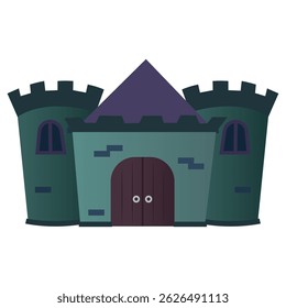 Cartoon medieval castle. Vector illustration