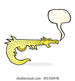 cartoon medieval dragon with speech bubble
