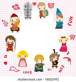 cartoon Medieval people card