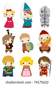 cartoon Medieval people icon