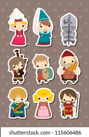 cartoon Medieval people stickers