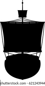 Cartoon Medieval Sailing Ship